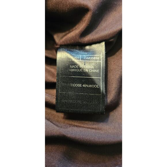 BB Dakota Womens XS Wool Blend Coat Burgundy Zip Closure Zip Pockets Band Collar - Picture 8 of 8